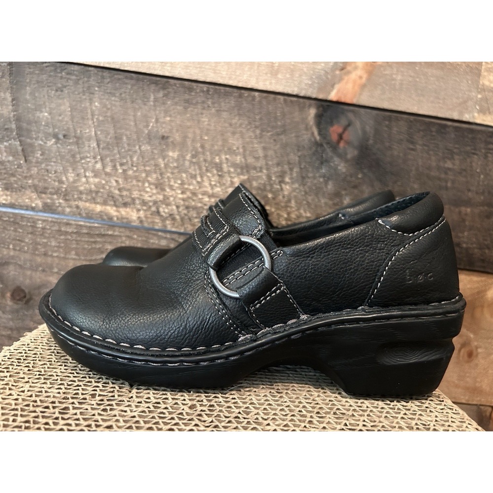 B.O.C. Burnett Women's Clogs Black Leather Women's‎ 7M